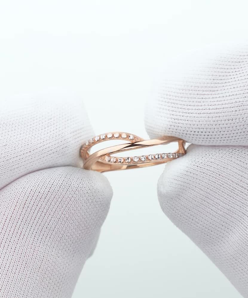 Auksinis žiedas su cirkoniais - Auksiniai žiedai - Goldinga