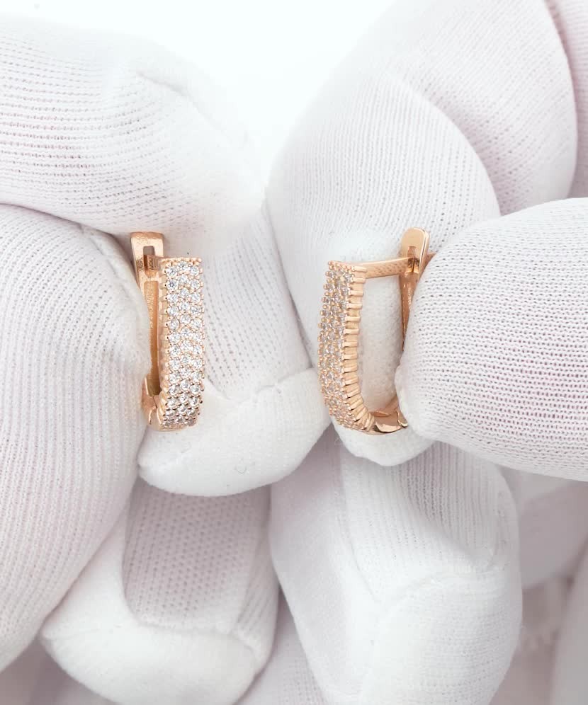 Auksiniai auskarai su cirkoniais