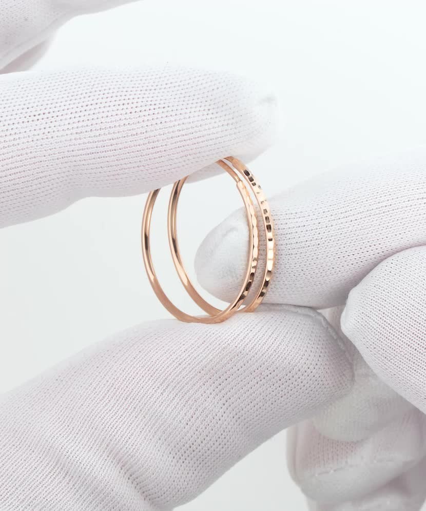 Auksiniai auskarai graviruotos rinkutės 17mm - Auksiniai auskarai - Goldinga