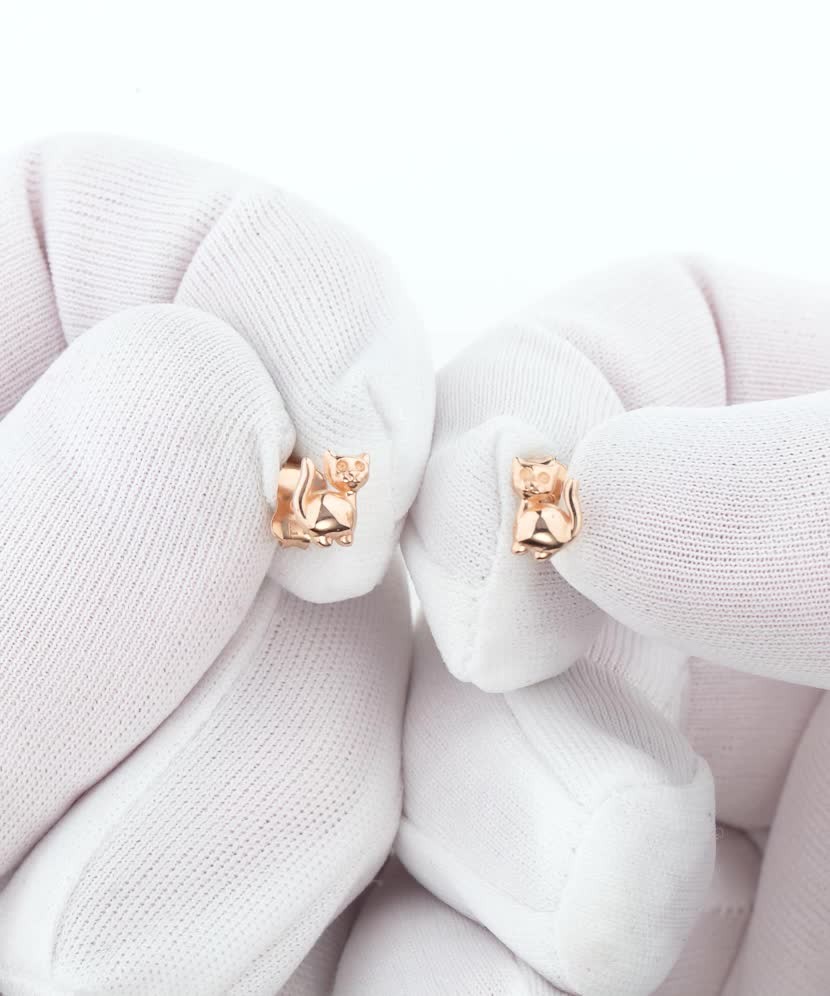 Auksiniai auskarai "Katinas" - Auksiniai auskarai - Goldinga