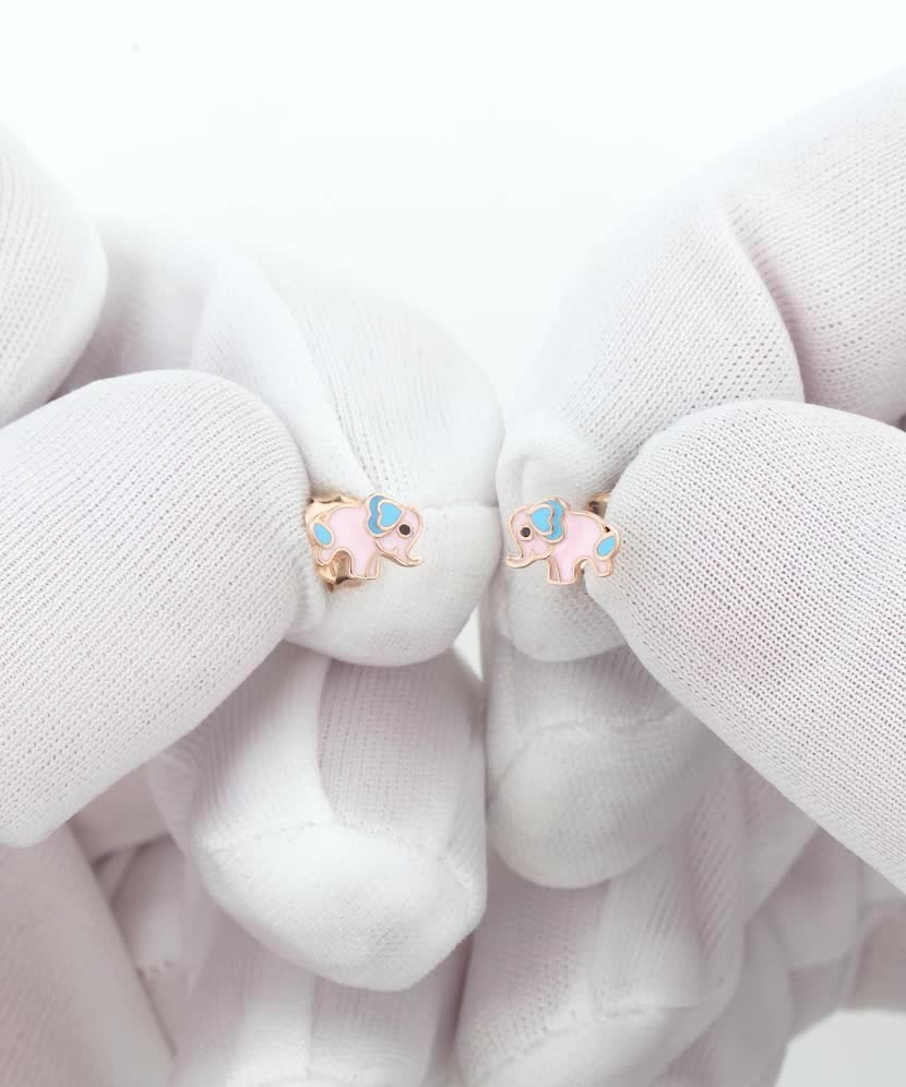 Auksiniai auskarai su emale - Auksiniai auskarai - Goldinga