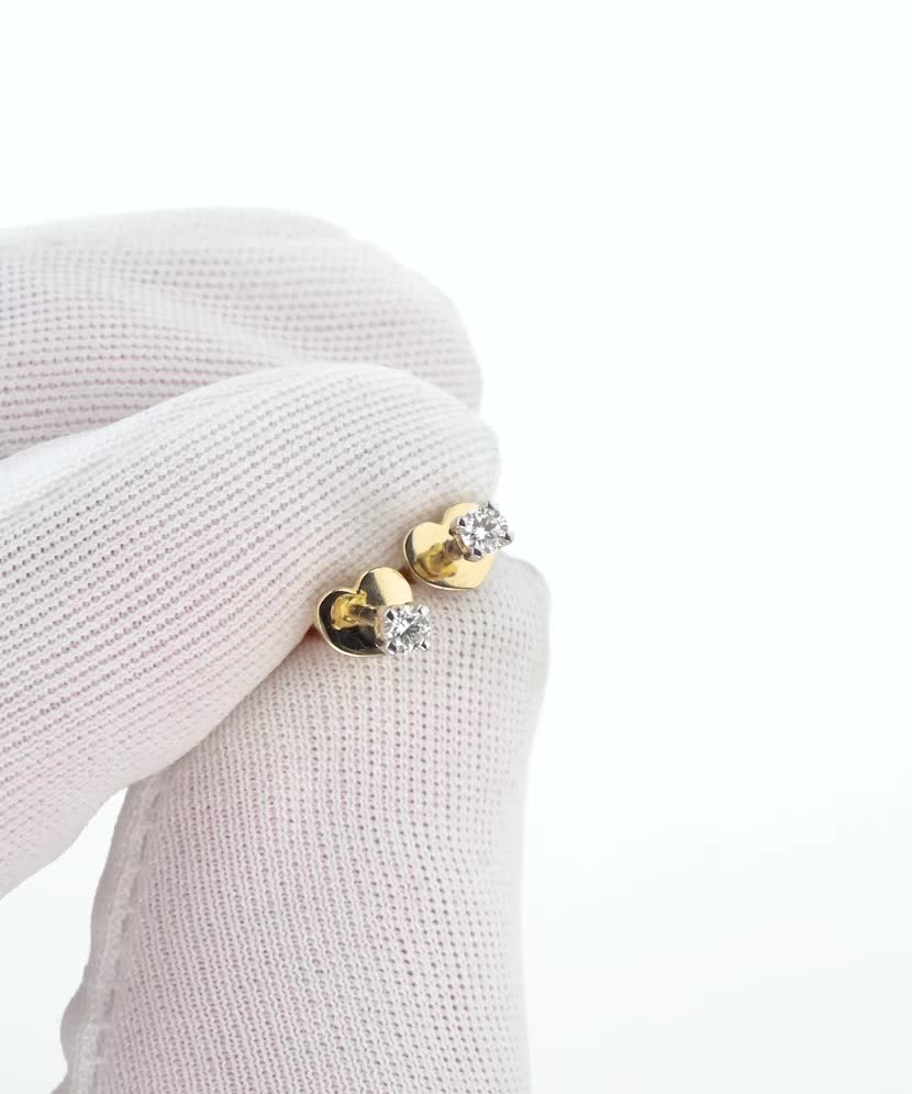 Geltono aukso auskarai su deimantais  - Goldinga