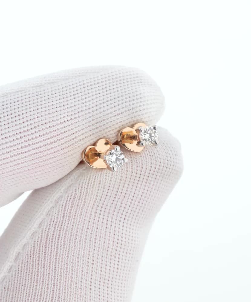 Auksiniai auskarai su deimantais  - Goldinga