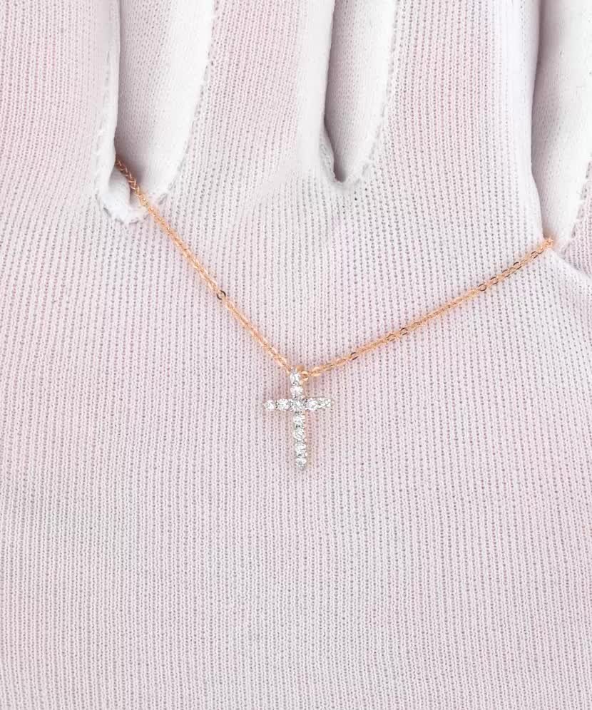 Auksinė Grandinėlė Su Deimantiniu Pakabuku "Kryželis"  - Goldinga