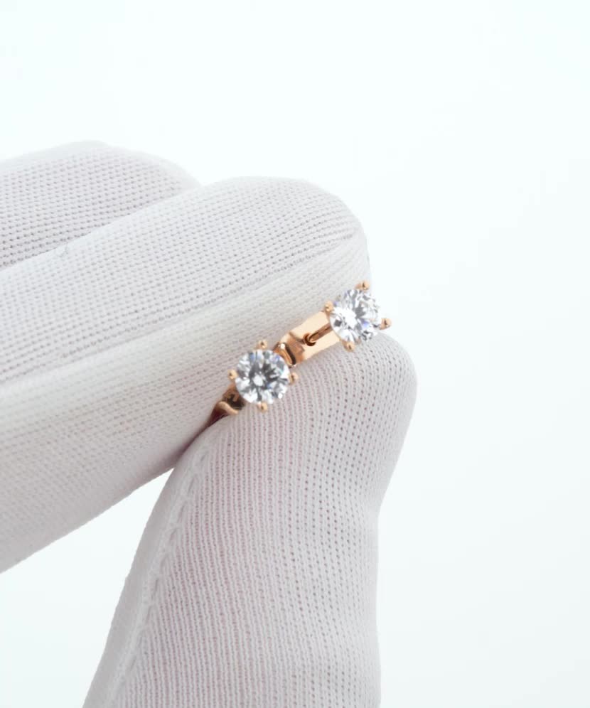 Auksiniai auskarai su cirkoniais - Auksiniai auskarai - Goldinga