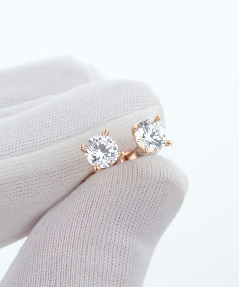 Auksiniai auskarai su cirkoniais - Auksiniai auskarai - Goldinga