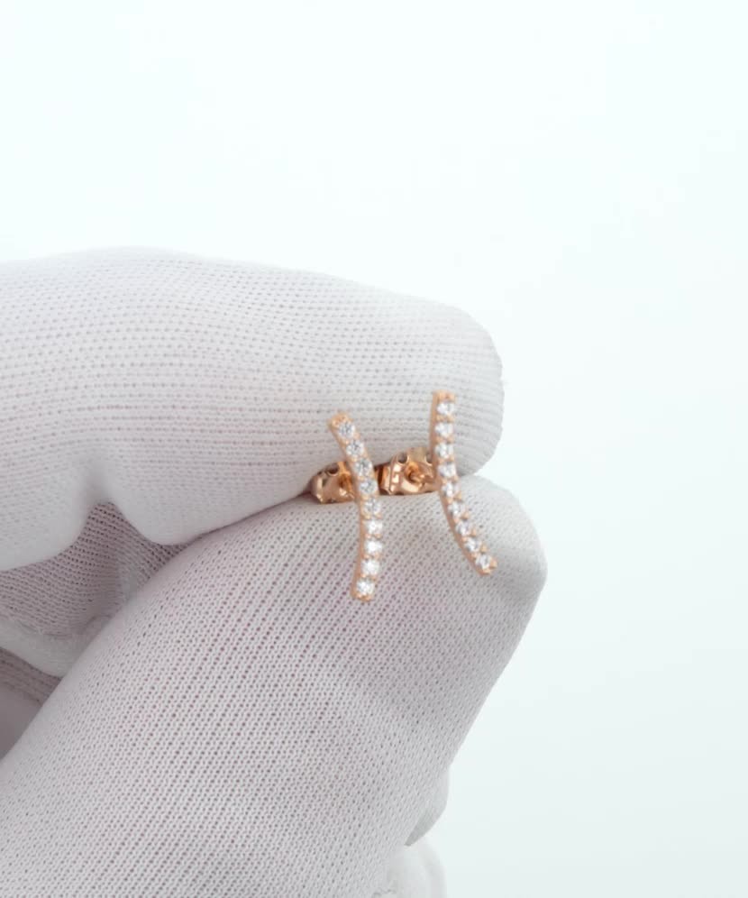 Auksiniai auskarai su cirkoniais - Auksiniai auskarai - Goldinga