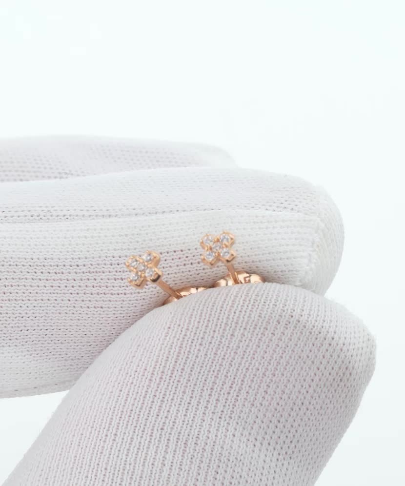 Auksiniai auskarai su cirkoniais - Auksiniai auskarai - Goldinga