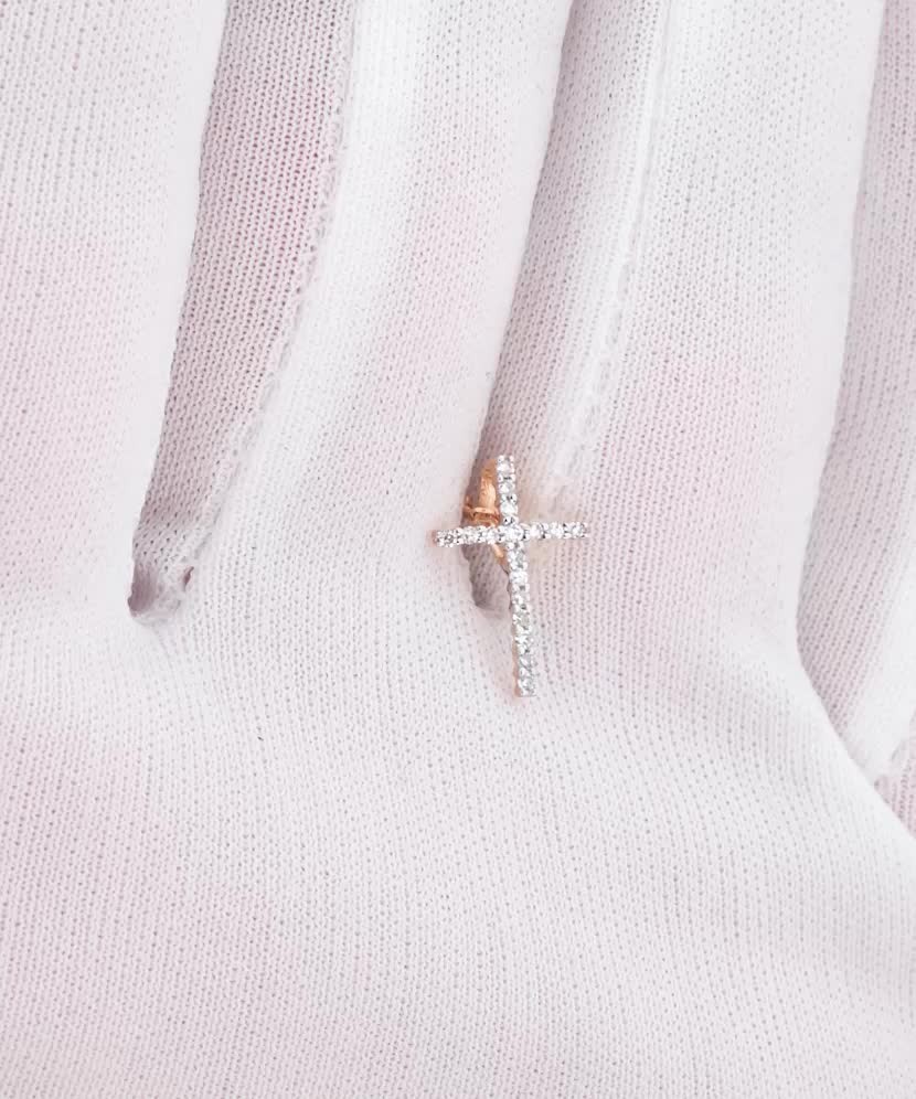 Auksinis pakabukas su deimantais "Kryželis" - Pakabukai su brangakmeniais - Goldinga