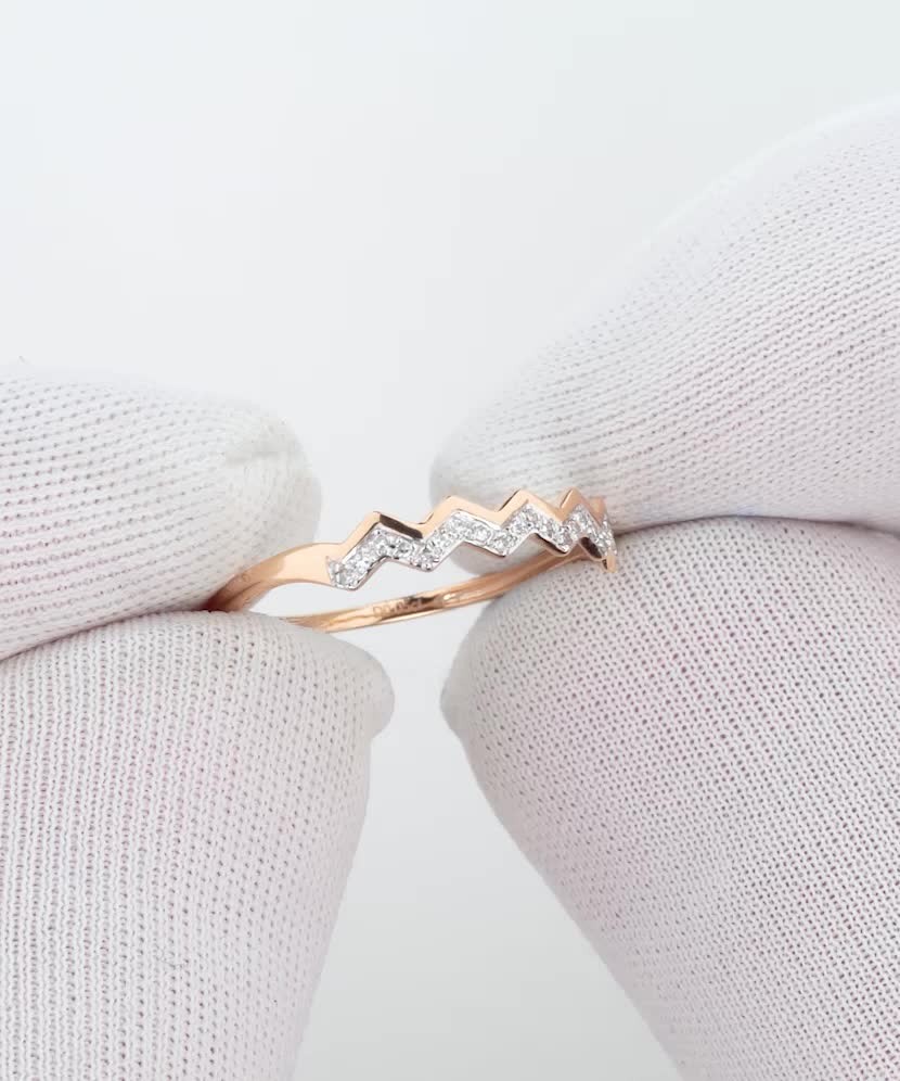 Auksinis žiedas su deimantais - Auksiniai Žiedai su brangakmeniais - Goldinga