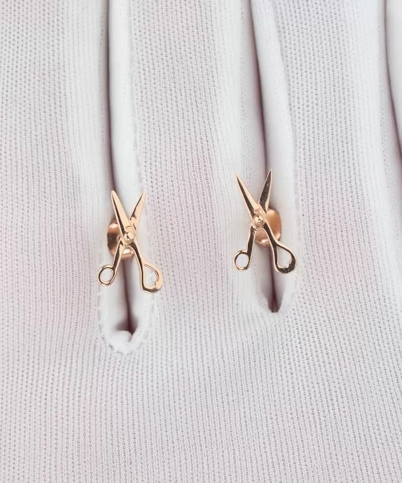 Auksiniai auskarai "Žirklės" - Auksiniai auskarai - Goldinga