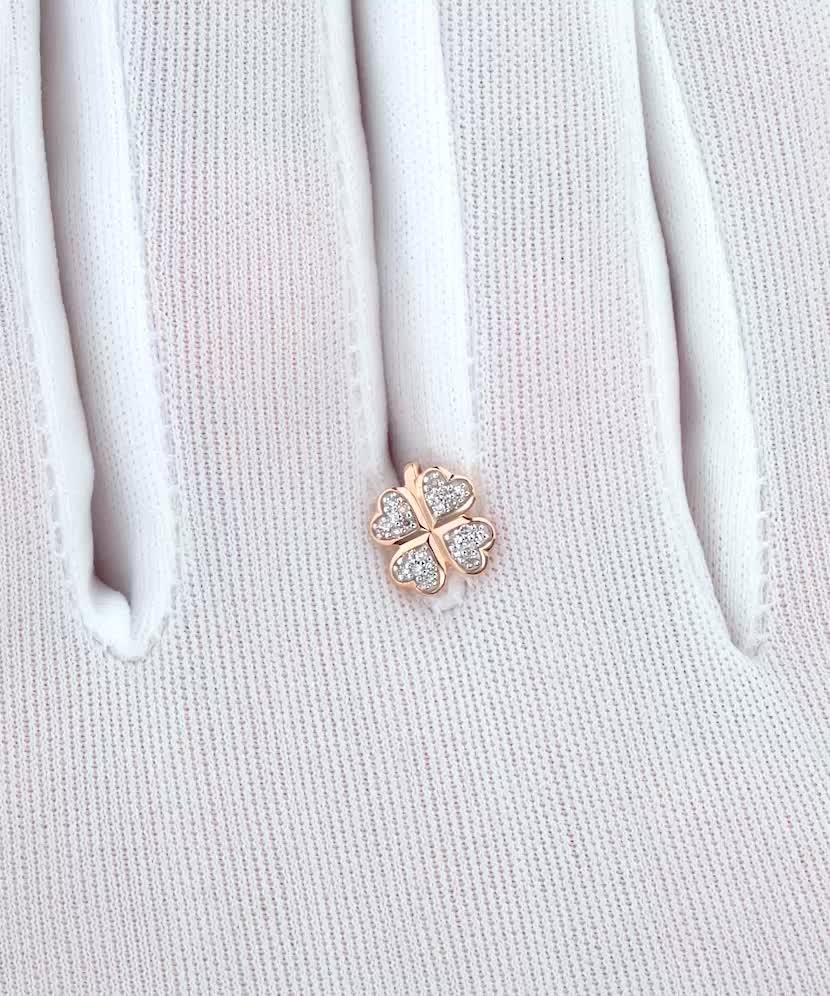 Auksinis pakabukas su deimantais "Dobiliukas" - Pakabukai su brangakmeniais - Goldinga