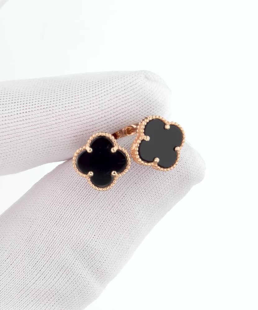 Auksiniai auskarai su emale 12mm - Auksiniai auskarai - Goldinga