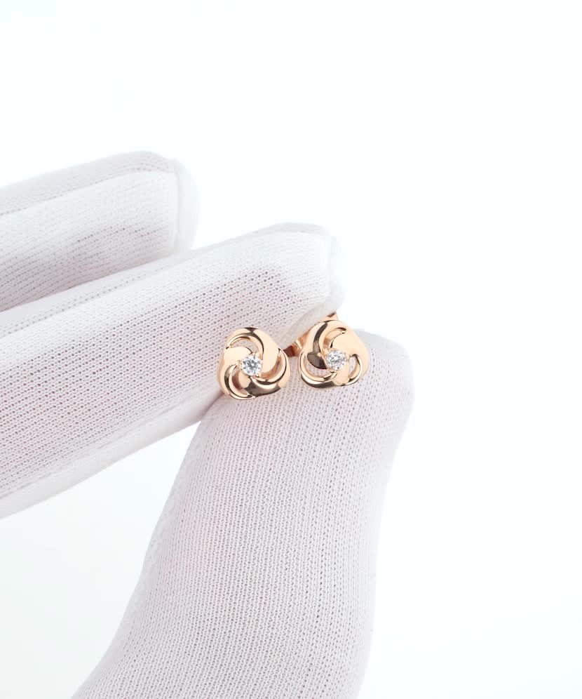 Auksiniai auskarai su cirkoniais - Auksiniai auskarai - Goldinga