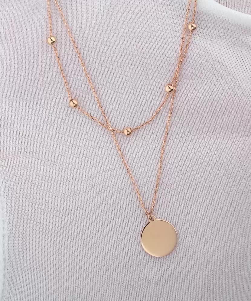 Auksinė dviguba grandinėlė su pakabuku - Auksinės grandinėlės su pakabukais - Goldinga