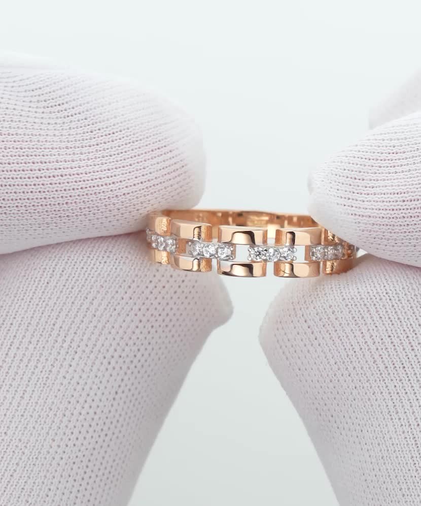 Auksinis žiedas su cirkoniais