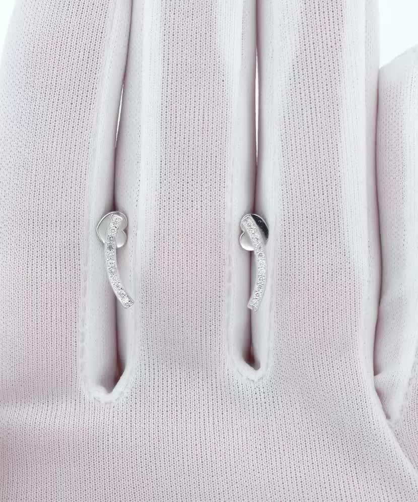 Balto aukso auskarai su deimantais