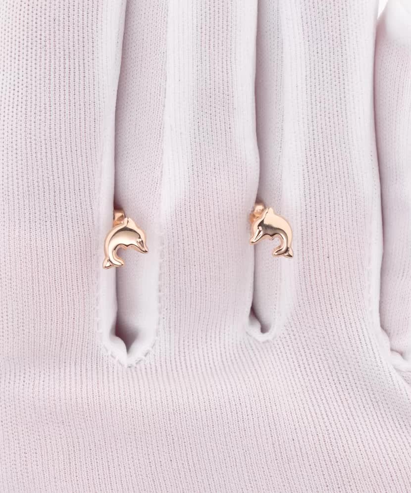 Auksiniai auskarai "Delfinas"