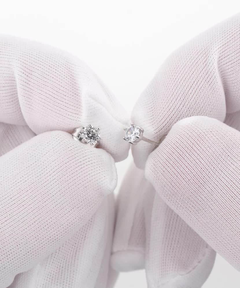 Balto aukso auskarai su cirkoniais