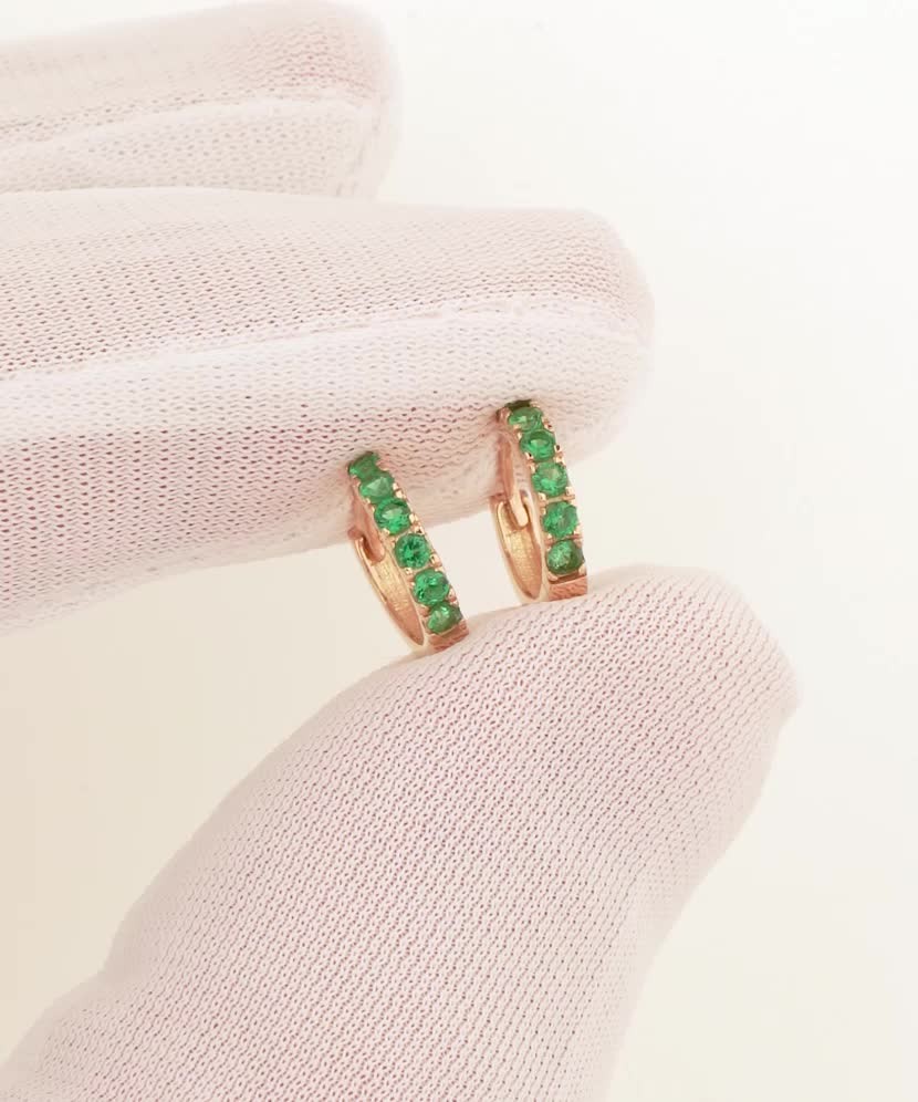 Auksiniai vaikiški auskarai su cirkoniais