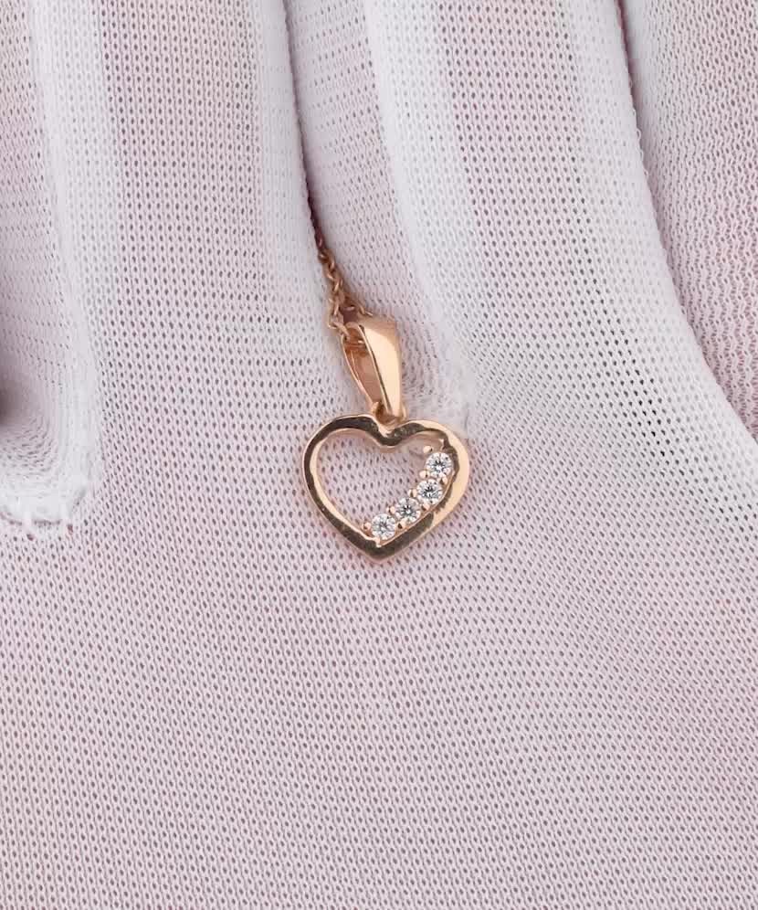 Auksinis pakabukas su cirkoniais "Širdelė"