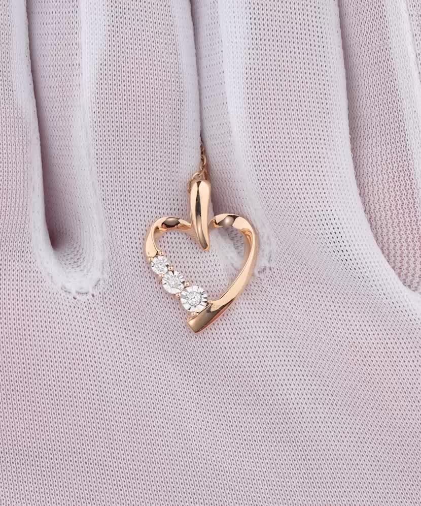 Auksinis pakabukas su deimantais "Širdelė"