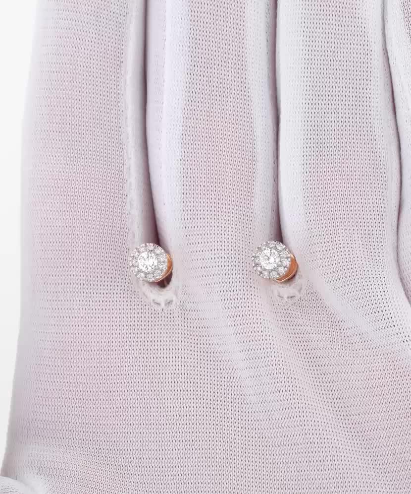 Auksiniai auskarai su deimantais