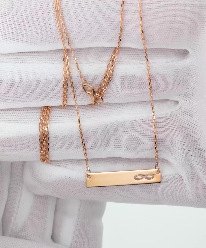 Dviguba auksinė grandinėlė su pakabuku "begalybė" - Auksinės grandinėlės su pakabukais - Goldinga