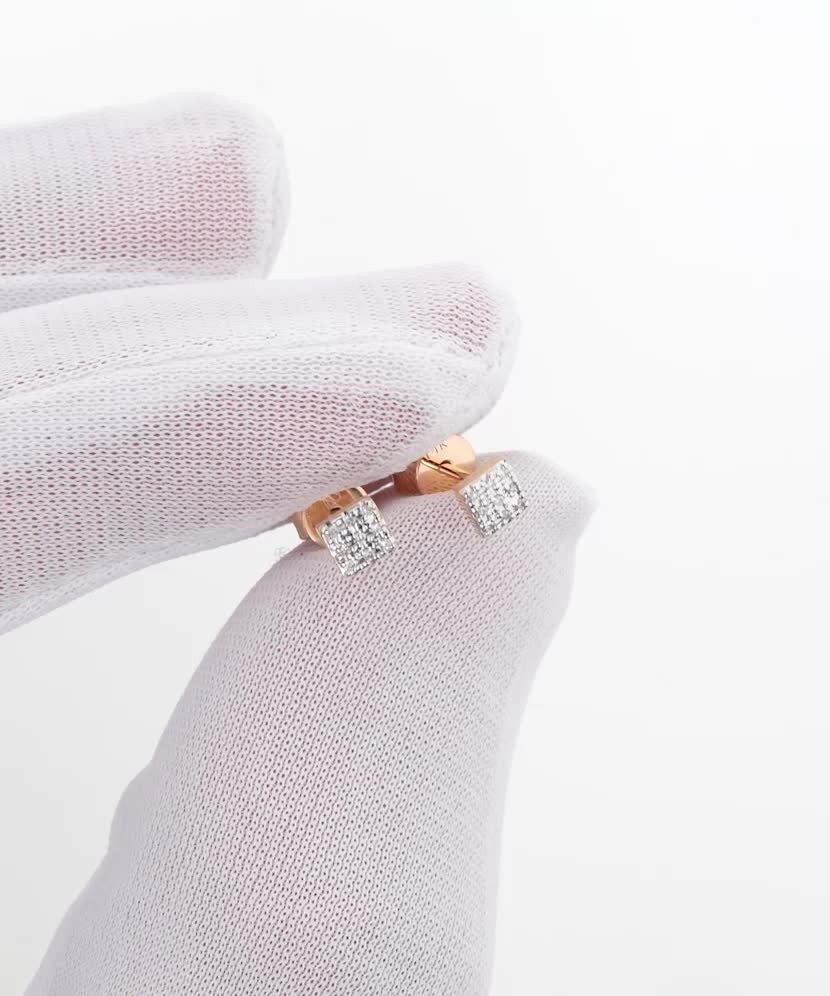 Auksiniai auskarai su deimantais