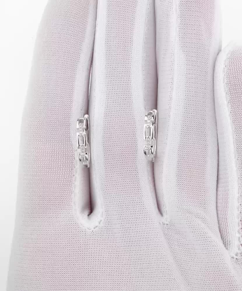 Balto aukso auskarai su deimantais