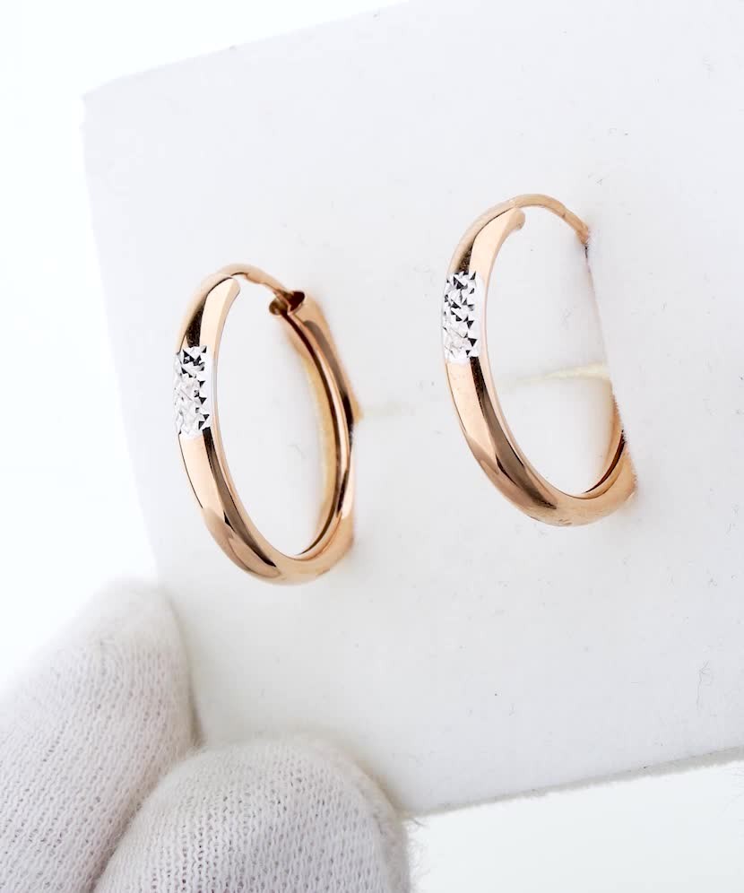 Auksiniai auskarai 19mm - Auksiniai auskarai - Goldinga