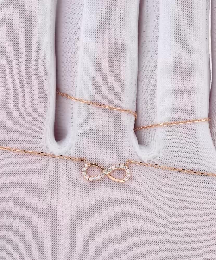 Auksinė grandinėlė su cirkonio pakabuku "Begalybė"