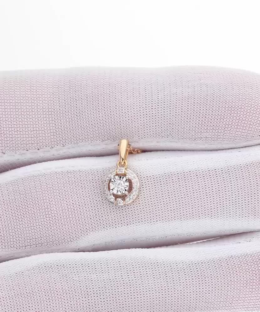 Geltono aukso pakabukas su deimantais