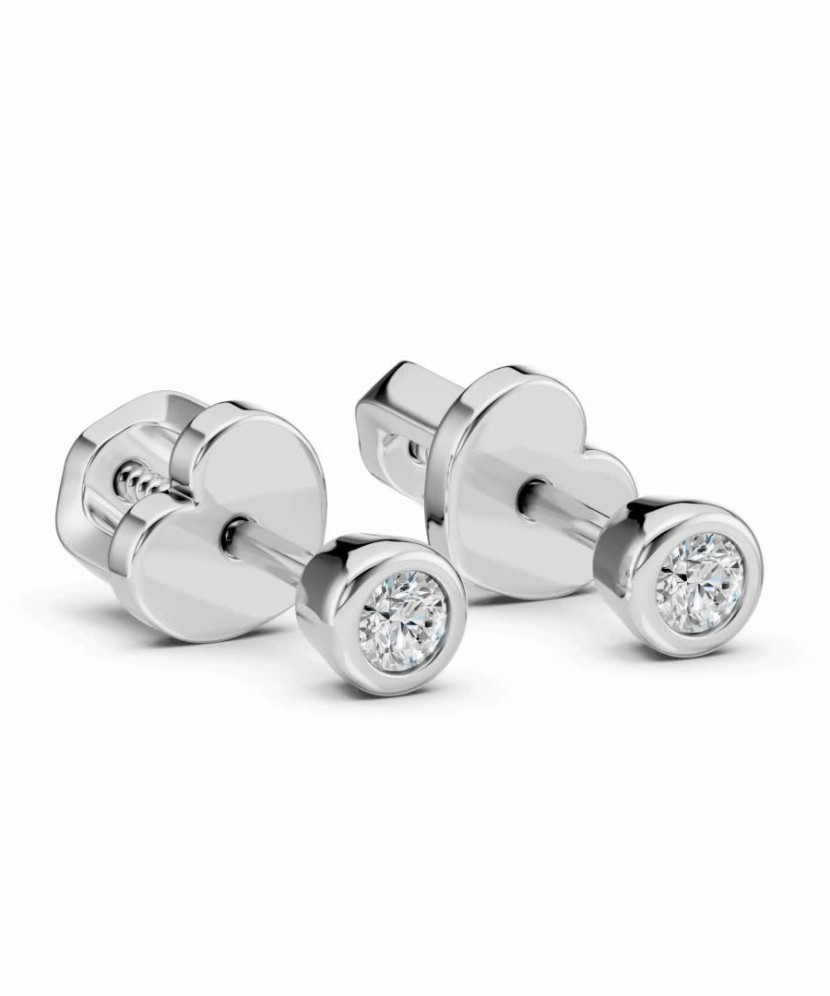 Balto aukso auskarai su briliantais