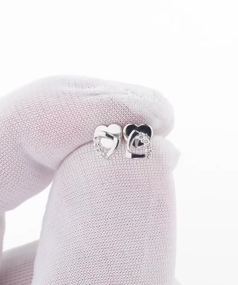 Balto aukso auskarai su briliantais