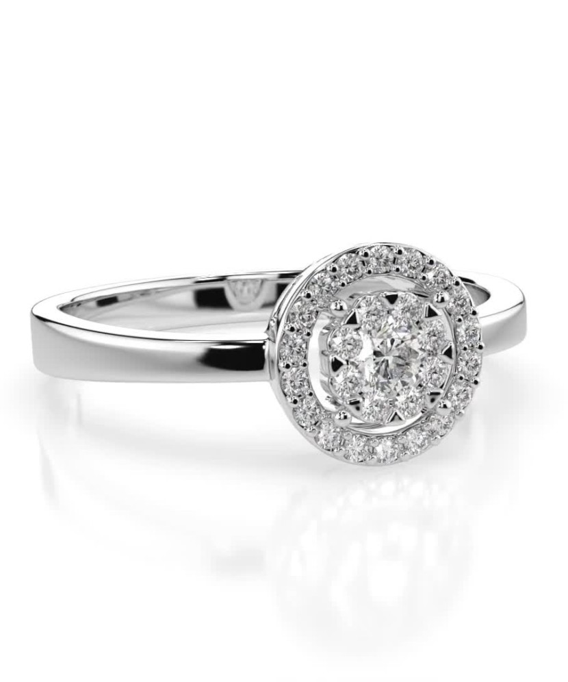 Balto aukso žiedas su briliantais