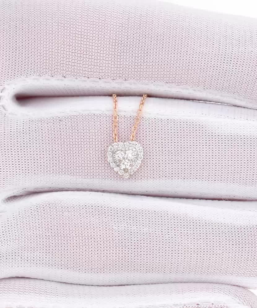 Auksinė grandinėlė su briliantiniu pakabuku "Širdelė"