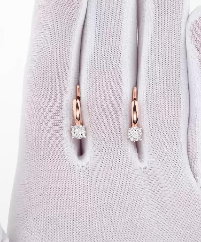 Auksiniai auskarai su deimantais