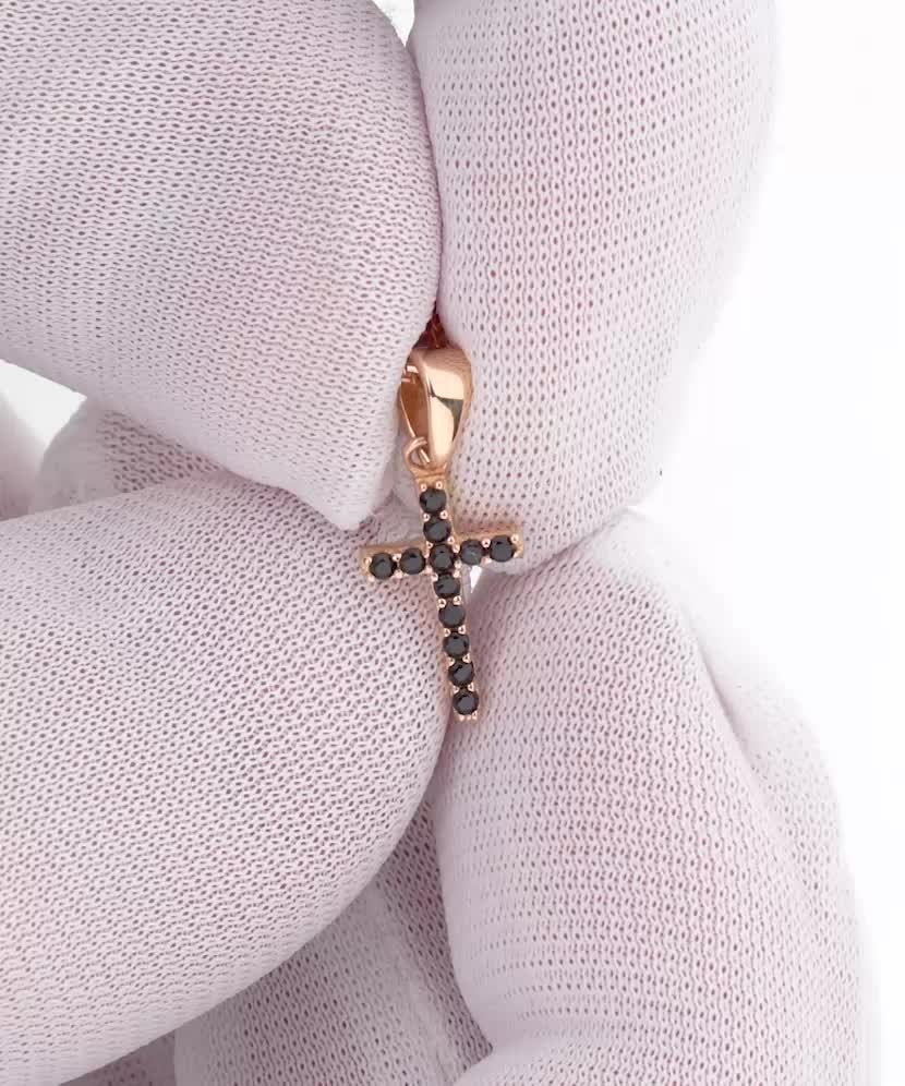 Dvipusis auksinis pakabukas "Kryželis"