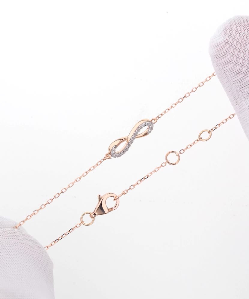 Auksinė apyrankė su deimantais "Begalybė"