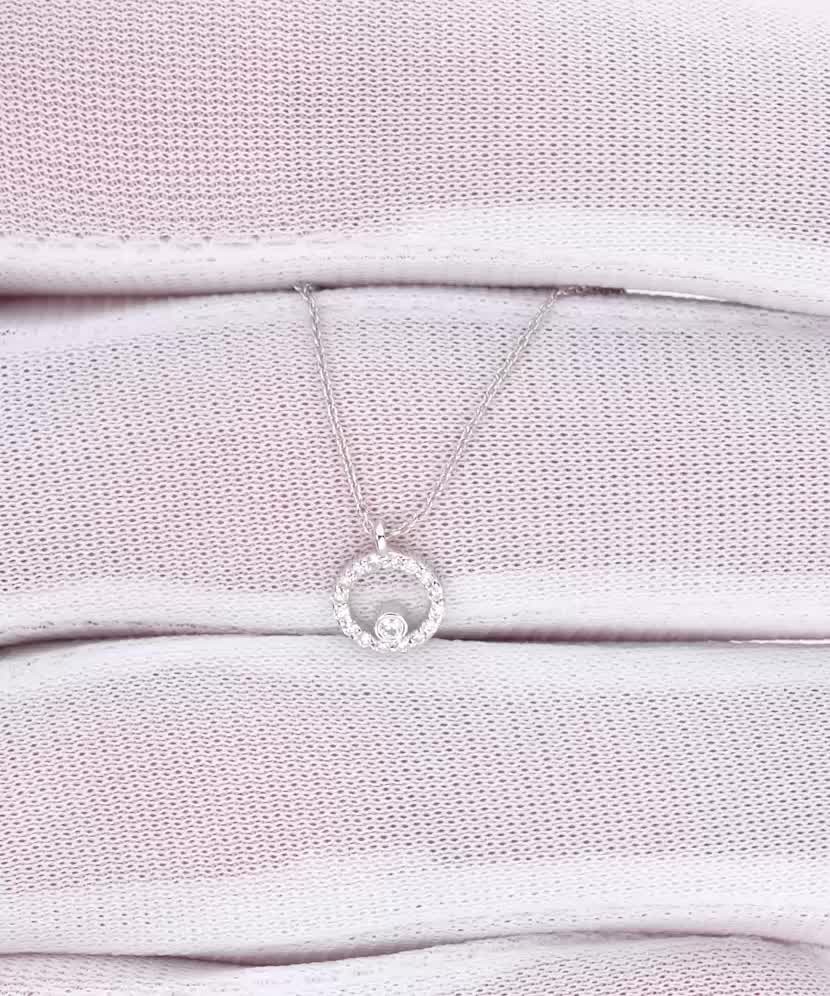 Balto aukso Grandinėlė Su deimantiniu Pakabuku