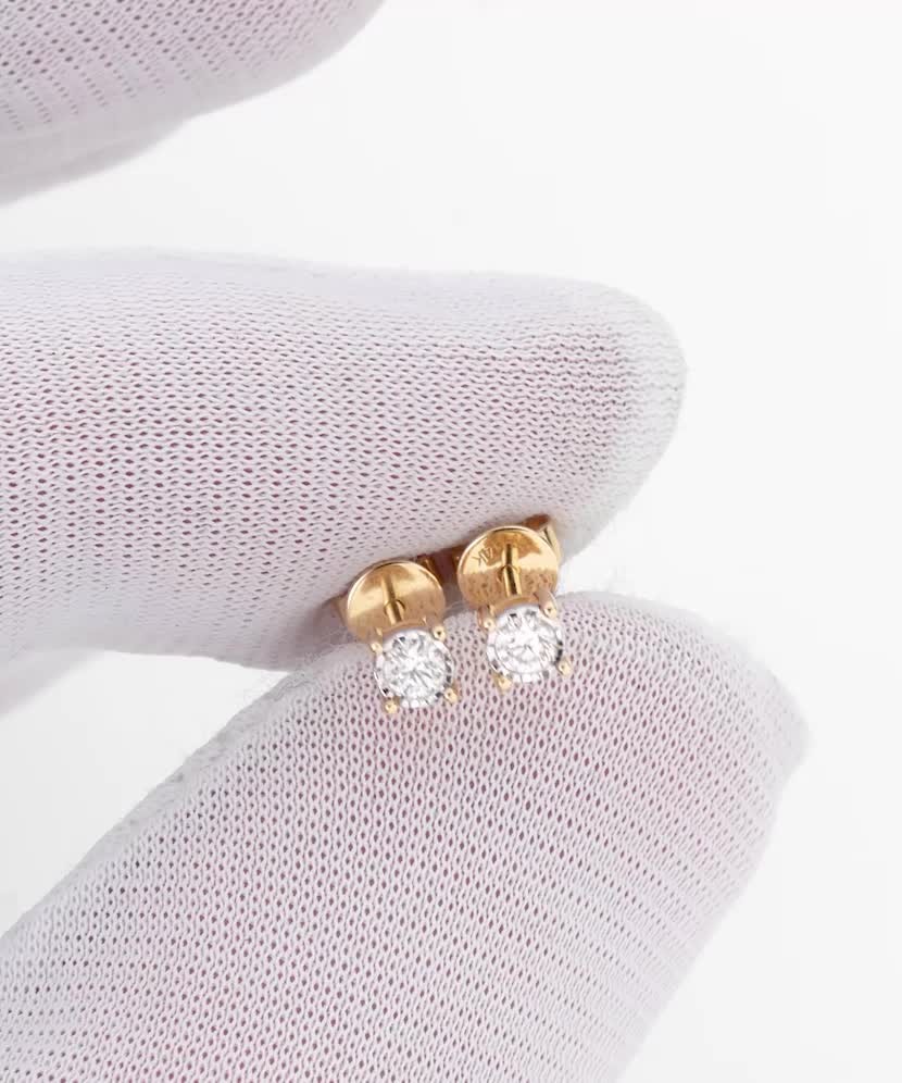 Geltono aukso auskarai su deimantais