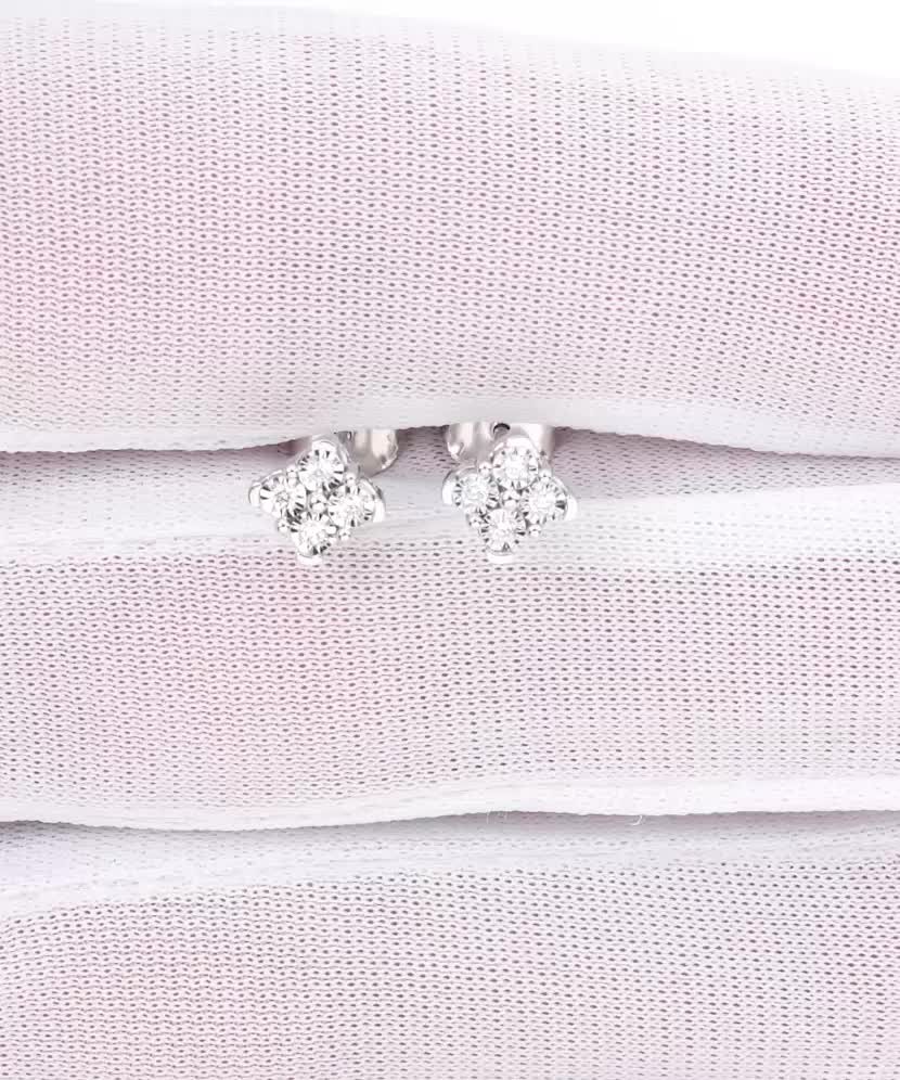 Balto aukso auskarai su deimantais