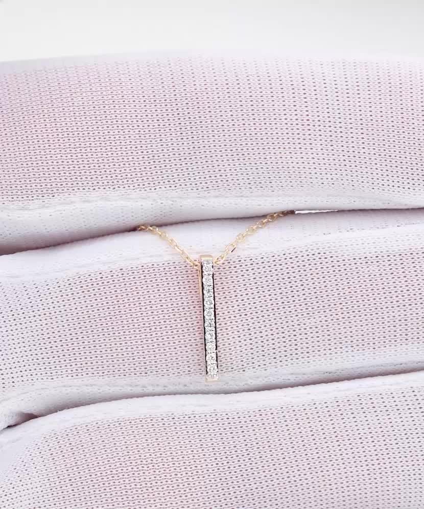 Geltono aukso Grandinėlė Su deimantiniu Pakabuku