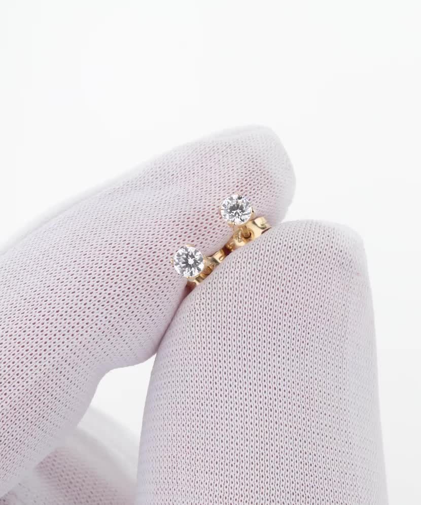 Geltono aukso auskarai su cirkoniais