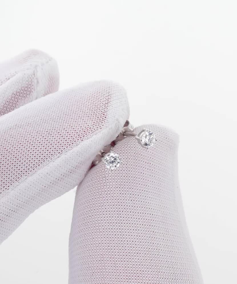 Balto aukso auskarai su cirkoniais