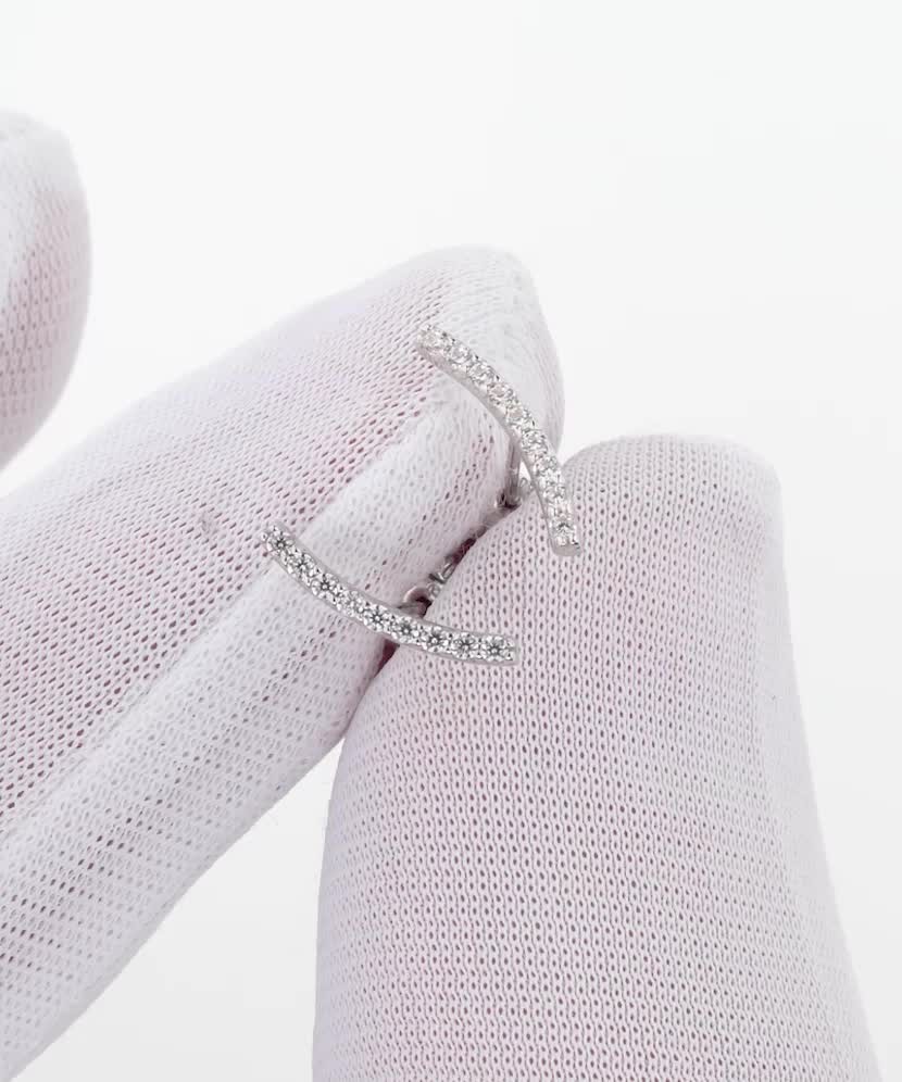 Balto aukso auskarai su cirkoniais