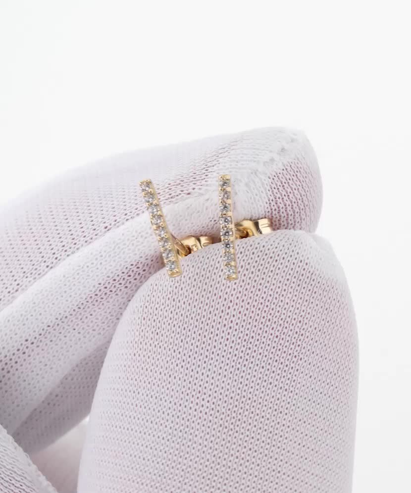 Geltono aukso auskarai su cirkoniais