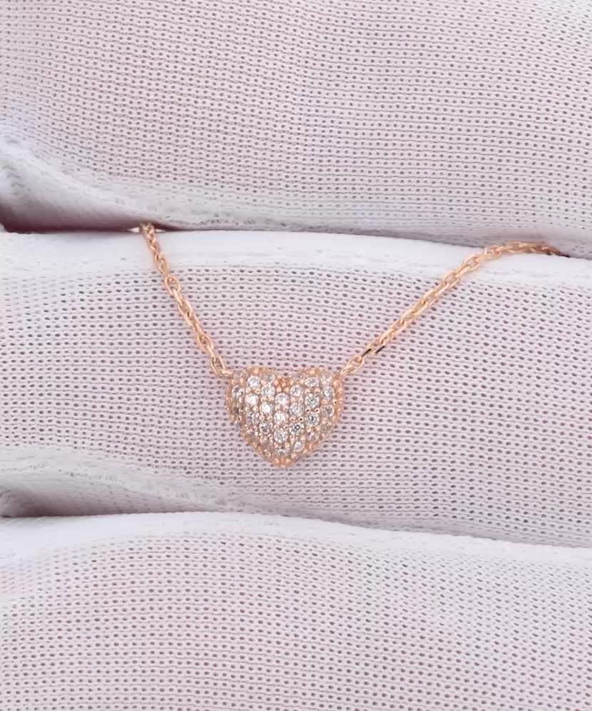 Auksinė grandinėlė su cirkonio pakabuku "Širdelė"