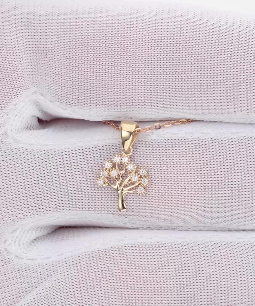 Geltono aukso pakabukas su cirkoniais "Gyvybės medis"